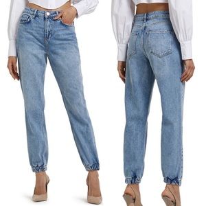 NEW ASOS River Island Kiki High Rise Cuff Hem Blue Jeans Size 8 Denim
